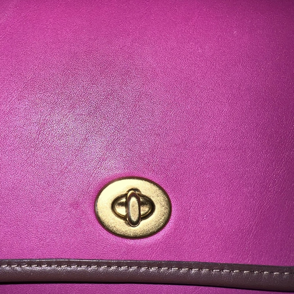 Coach Original Leather Magenta and Brown Crossbody Bag - EUC - No Call Outs - Picture 5 of 14